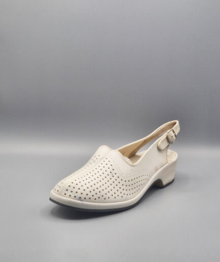 White Leather Slingback
